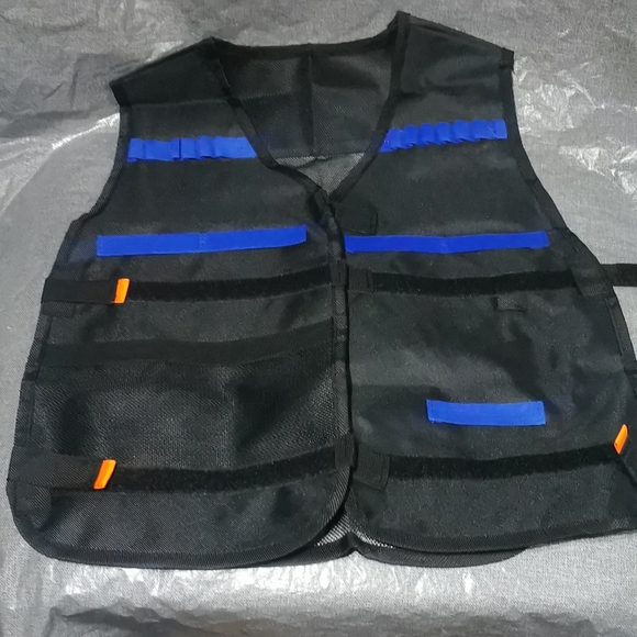 Foam Dart toy tackle vest Velcro closures  Blue Black New NWT - Picture 1 of 5